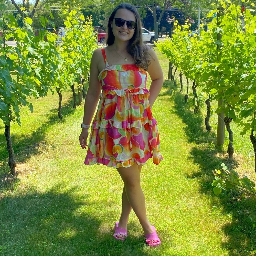 FARM RIO Cashew Juice Mini Dress Small - Picture 2 of 9